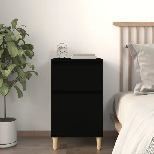 Mesa de Cabeceira 40x35x70 cm Preto
