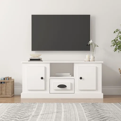 Móvel de TV 100x35,5x45 cm Derivados de Madeira Branco