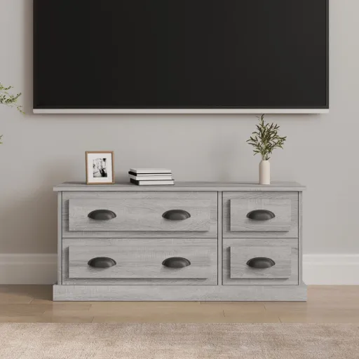 Móvel de TV 100x35,5x45 cm Derivados de Madeira Cinzento Sonoma