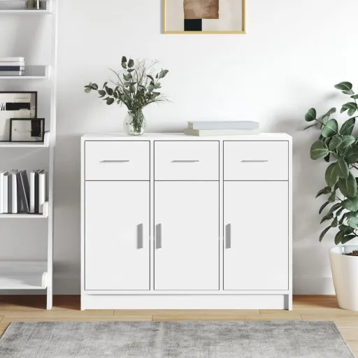 Aparador Branco 91x28x75 cm Madeira Engenheirada