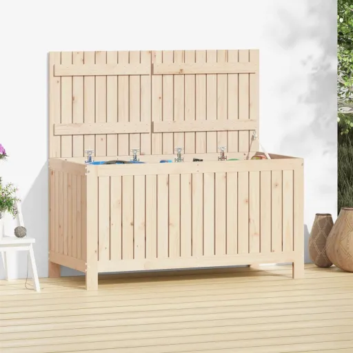 Caixa de Arrumação Jardim 121x55x64 cm Pinho Maciço