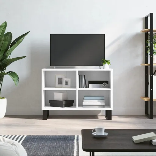 Móvel de TV 69,5x30x50 cm Derivados de Madeira Branco