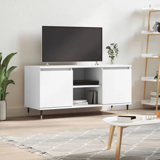 Móvel de TV 104x35x50 cm Derivados de Madeira Branco