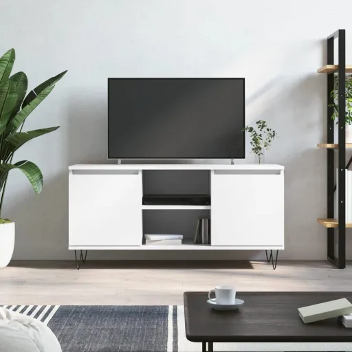 Móvel de TV 104x35x50 cm Derivados de Madeira Branco