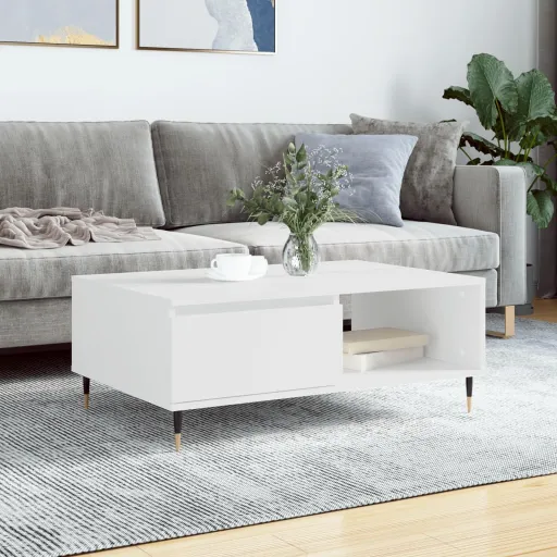 Mesa de Centro 90x60x35 cm Derivados de Madeira Branco