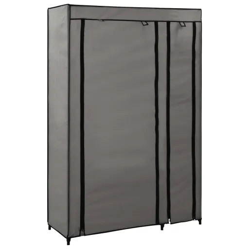 Roupeiro Dobrável 110x45x175 cm Tecido Cinzento