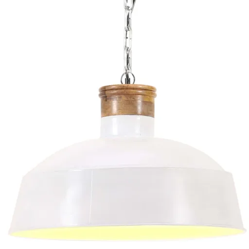 Candeeiro Suspenso Industrial 58 cm E27 Branco