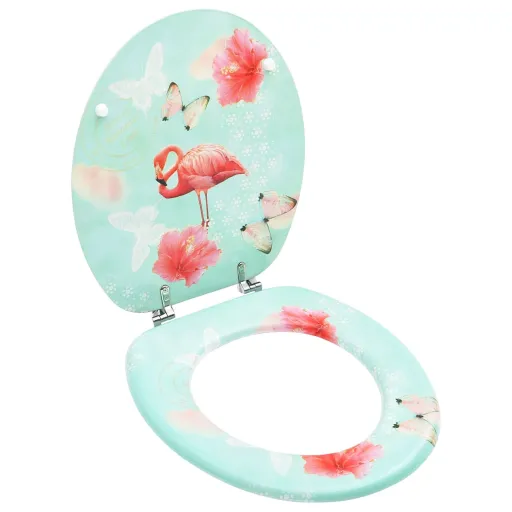 Assento de Sanita com Tampa MDF Design Flamingo