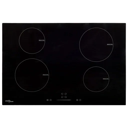 Placa de Indução com 4 Discos Ecrã Tátil Vidro 7000 W 77 cm