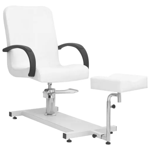 Cadeira Massagens c/ Apoio Pés 127x60x98 cm Couro Art. Branco