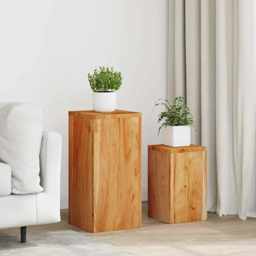 Suportes para Plantas   Madeira de Acácia Maciça (2 pcs)
