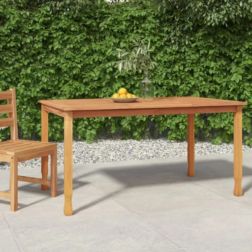 Mesa de Jantar p/ Jardim 150x90x75 cm Madeira de Teca Maciça