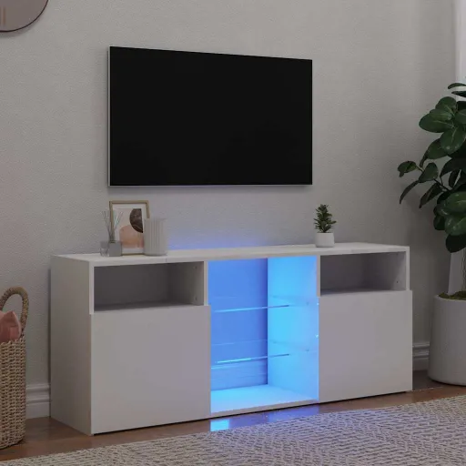 Móvel de TV com Luzes LED 120x30x50 cm Branco