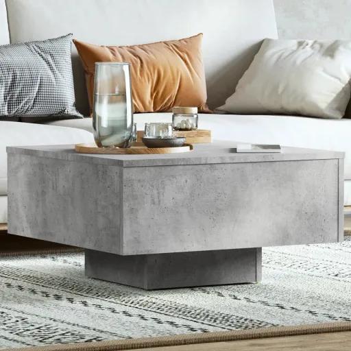Mesa de Centro 60x60x31,5 cm Derivados de Madeira Cinza Cimento