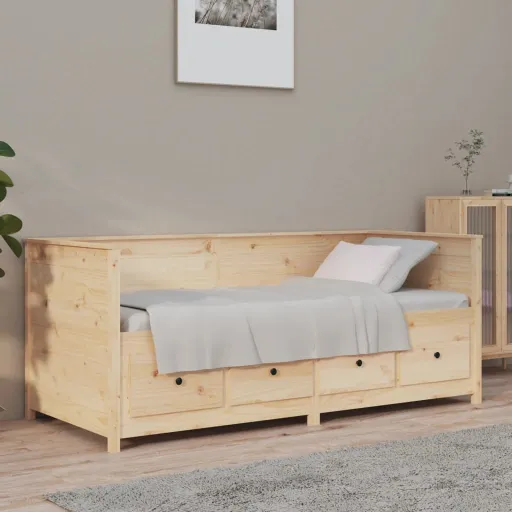 Sofá-Cama Sem Colchão 90x190 cm Madeira de Pinho Maciça