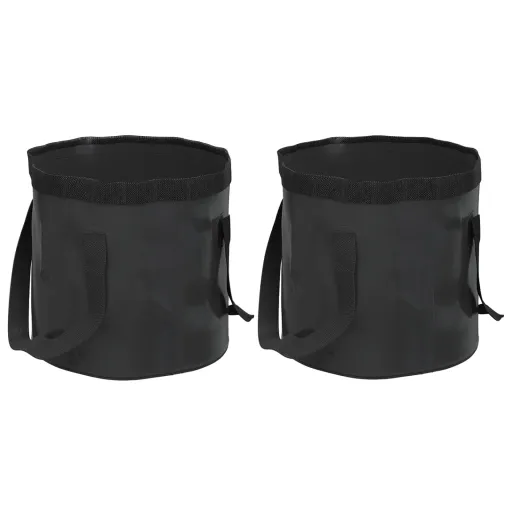 Baldes Dobráveis   20 L PVC Preto (2 pcs)
