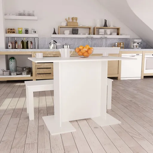 Mesa de Jantar 110x60x75 cm Derivados de Madeira Branco