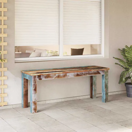 Banco 110x35x45 cm Madeira Reciclada Maciça