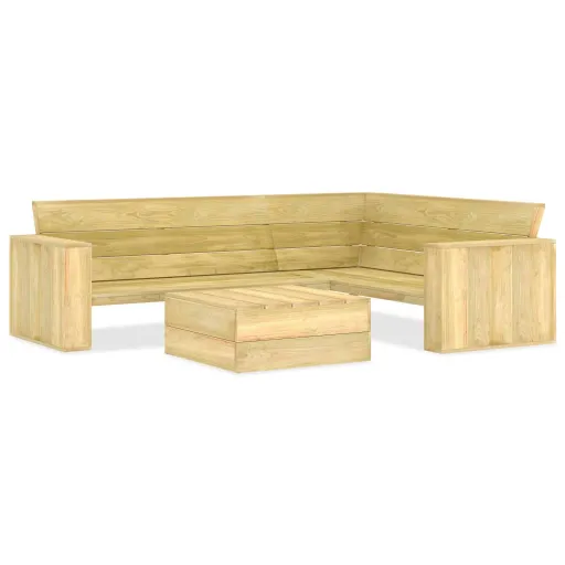 Conjunto Móveis Jardim Madeira de Pinho Impregnada (2 pcs)