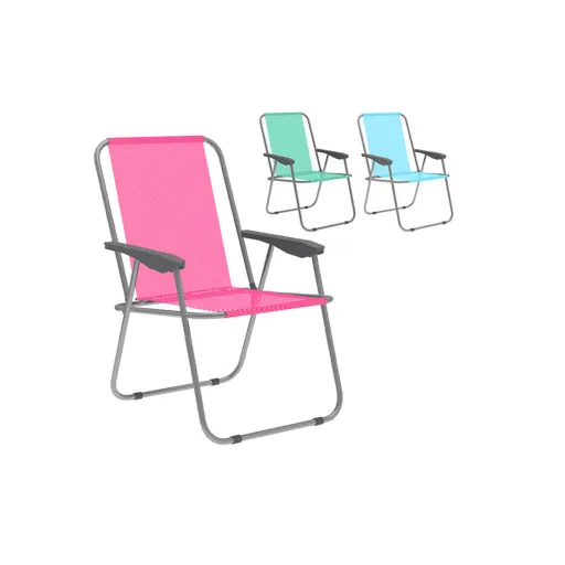 Marbueno Cadeira Dobrável Aço Sortida Praia e Piscina 59X51X75 cm 10354