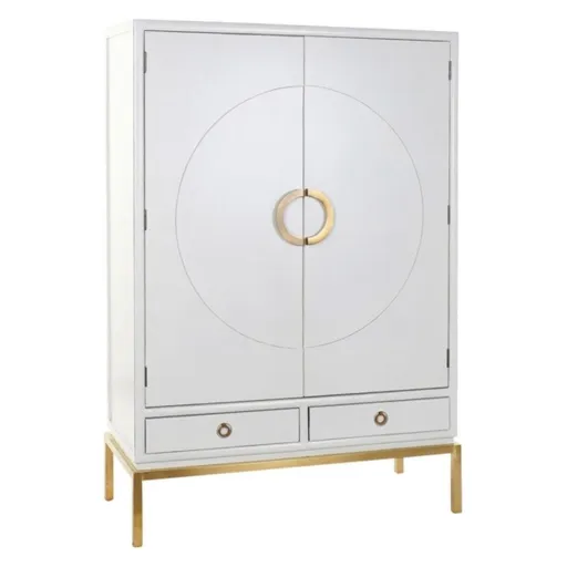 Armário DKD Home Decor Branco Dourado Metal Choupo 120 x 50 x 175 cm