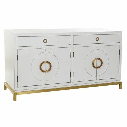 Aparador DKD Home Decor Kamakura Branco Dourado Metal Choupo 150 x 50 x 80 cm (150 x 50 x 80 cm)