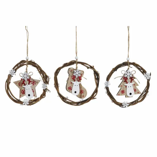Adorno Natalício DKD Home Decor Madeira (3 pcs) (14 x 1 x 18 cm)