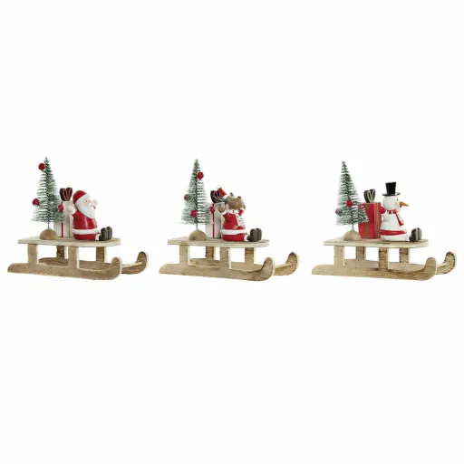 Adorno Natalício DKD Home Decor Madeira Pai Natal (14 x 6 x 13 cm) (3 pcs)