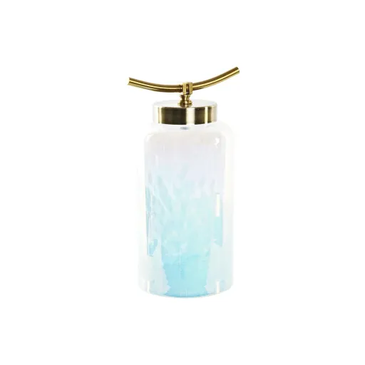Vaso DKD Home Decor Azul Dourado Metal Cristal Mediterrâneo 19 x 15 x 33 cm