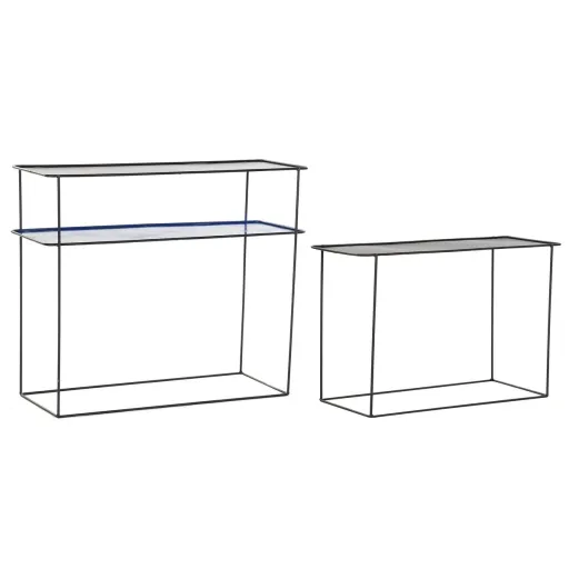 Jogo de Móveis DKD Home Decor Azul Preto 70 x 27 x 45 cm 40 x 27 x 45 cm 80 x 27 x 65 cm 80 x 27,5 x 65 cm