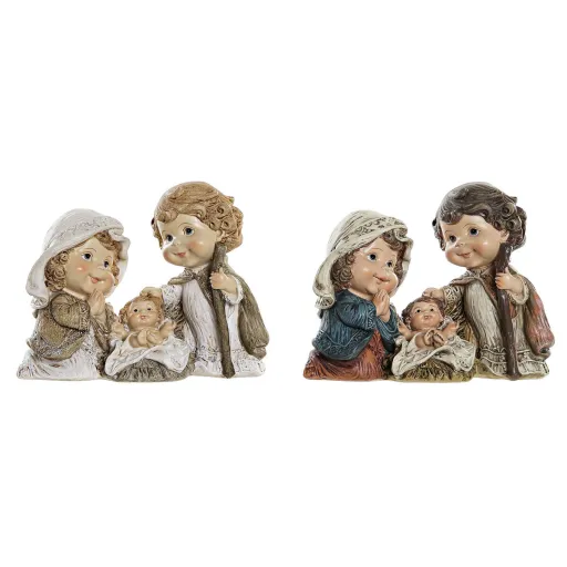 Presépio de Natal DKD Home Decor Resina Multicolor (16 x 9 x 12 cm) (2 Unidades)