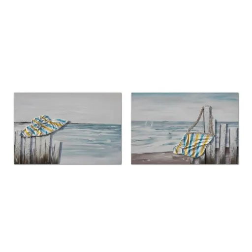 Tela DKD Home Decor Tela Madeira MDF 90 x 2,5 x 60 cm
