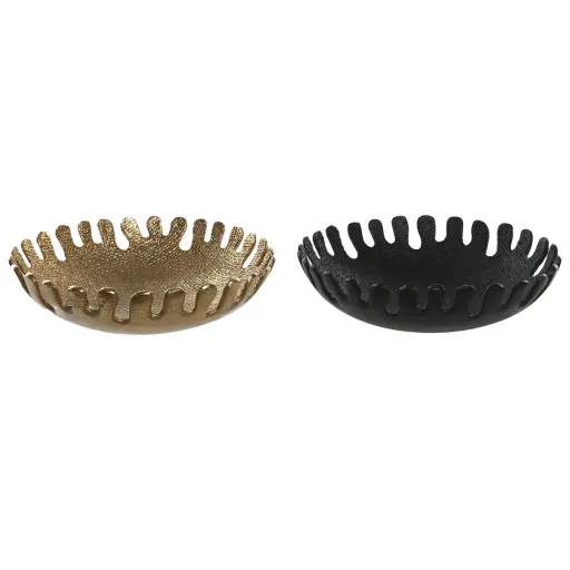 Centro de Mesa DKD Home Decor Preto Dourado Alumínio 32 x 32 x 9 cm (2 Unidades)