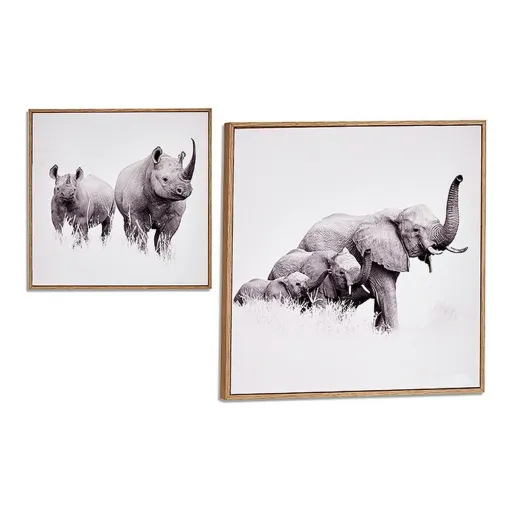 Pintura Gift Decor Castanho Aglomerado 31 x 31 x 2 cm 31 x 2 x 31 cm Com Moldura Animais