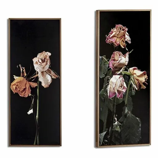 Pintura Gift Decor Preto Ouro Dourado Aglomerado Bloemen 21,2 x 2 x 51,2 cm 21,2 x 51,2 x 2 cm