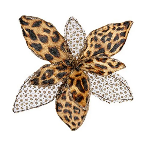 Flor Decorativa Krist+ Natal Leopardo