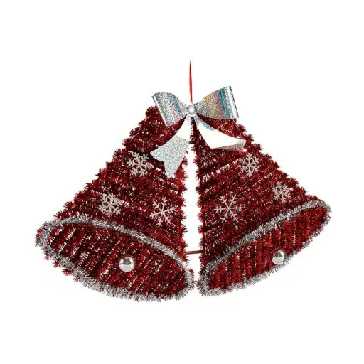 Adorno Natalício Krist+ Branco Vermelho Polipropileno PET Plástico Exaustores 30,8 x 5,4 x 50,5 cm 52 x 31,5 x 7,5 cm Leve LED