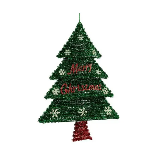 Árvore de Natal Krist+ Vermelho Verde Prateado Prata Polipropileno PET Plástico 44 x 58,8 x 7 cm Árvore de Natal