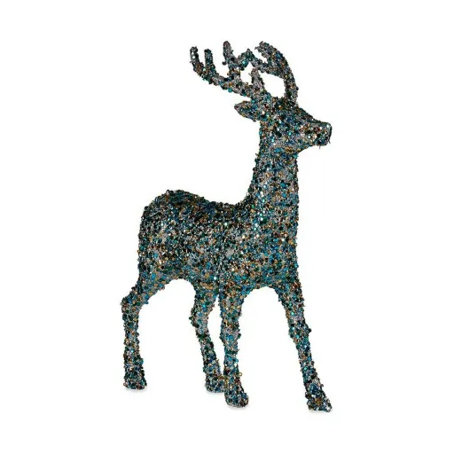 Rena de Natal Krist+ Azul Dourado Rena 15 x 45 x 30 cm
