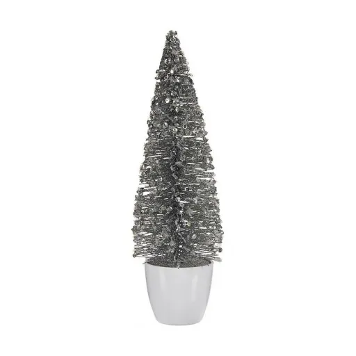 Árvore de Natal Krist+ Branco Prateado Prata Plástico 10 x 33 x 10 cm