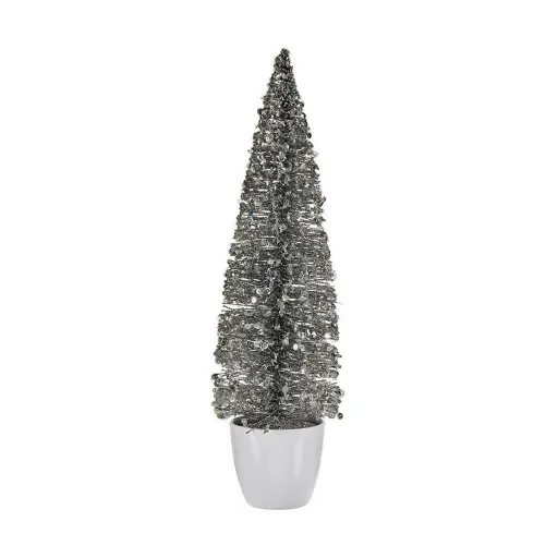 Árvore de Natal Krist+ Branco Prateado Prata Plástico 10 x 38 x 10 cm