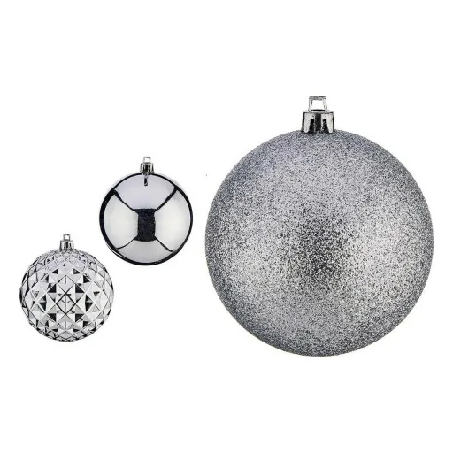 Bolas de Natal Krist+ Prateado PVC Ø 8 cm 3 Unidades