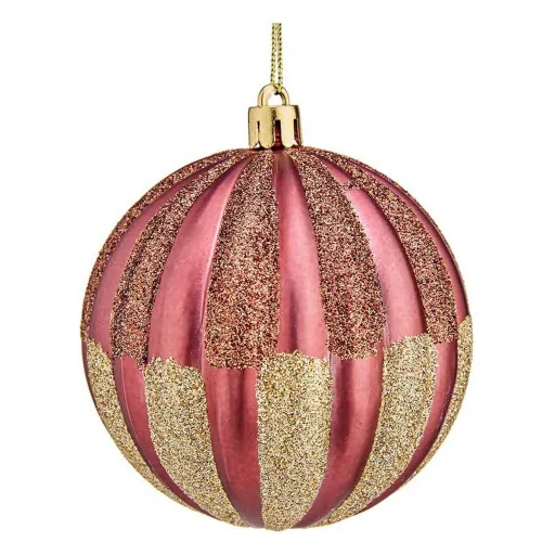 Bola de Natal Krist+ 00862 Cor de Rosa PVC Plástico Ø 8 cm 6 Unidades
