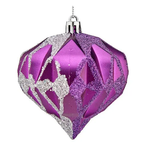 Bolas de Natal Krist+ Roxo Prateado Plástico Diamante Ø 8 cm 6 Unidades