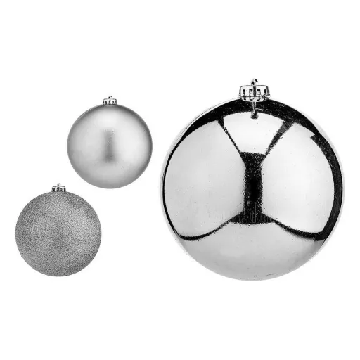 Bolas de Natal Krist+ Prateado Plástico Ø 15 cm 6 Unidades
