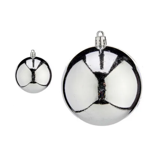 Bolas de Natal Krist+ K1912475-3 Prateado Plástico Ø 8 cm 16 Unidades