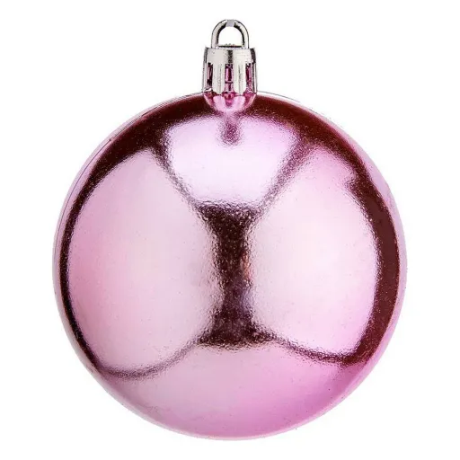 Bolas de Natal Krist+ K1912476-4 Cor de Rosa Plástico Ø 7 cm 12 Unidades