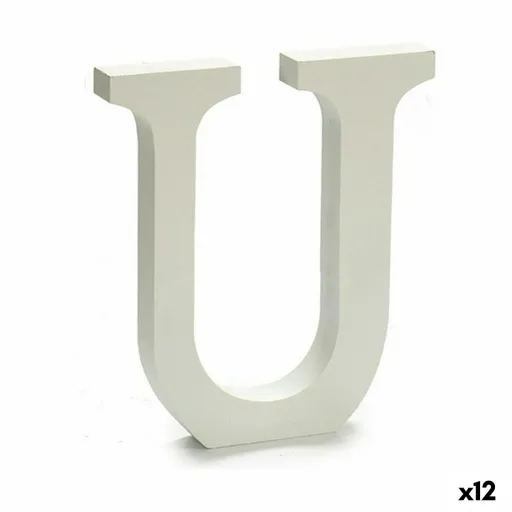 Letra Pincello U Branco 1,8 x 21 x 17 cm (12 Unidades)