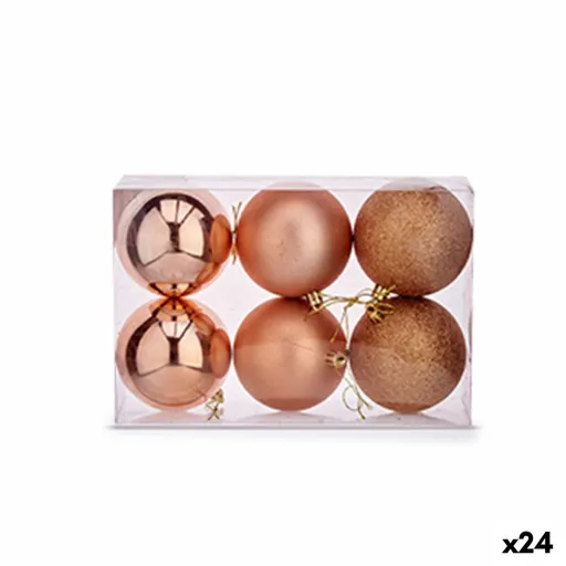 Conjunto de Bolas de Natal Krist+ Cobre Plástico (24 Unidades)