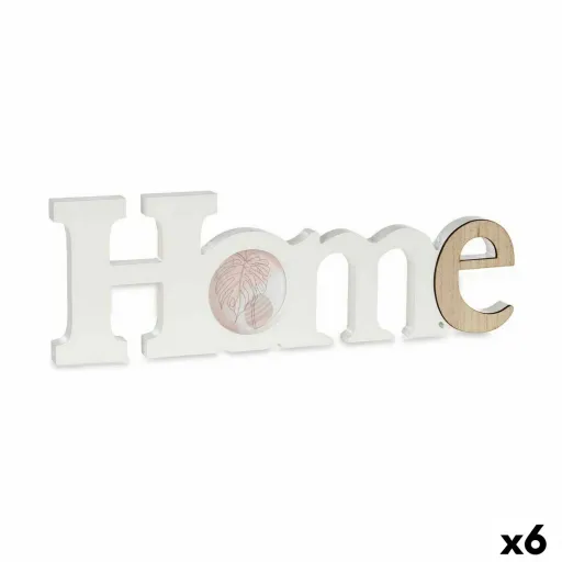 Moldura de Fotos Gift Decor Home Branco Castanho Madeira MDF (6 Unidades)